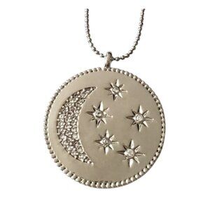 Celestial Pendant Necklace - Sterling Silver Overlay Made w/ Swarovski Crystal